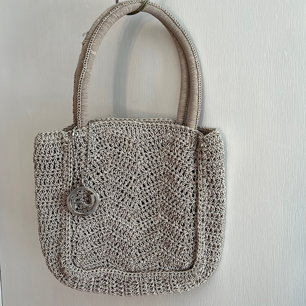 Taupe crochet mini bag